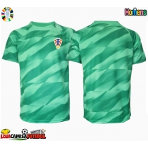 Camisa de Futebol Croácia Goleiro Equipamento Secundário Europeu 2024 Manga Curta